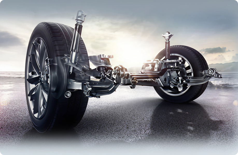 Suspensi 5-Link + Dual-Mass Flywheel + Dudukan Hidraulik Ganda